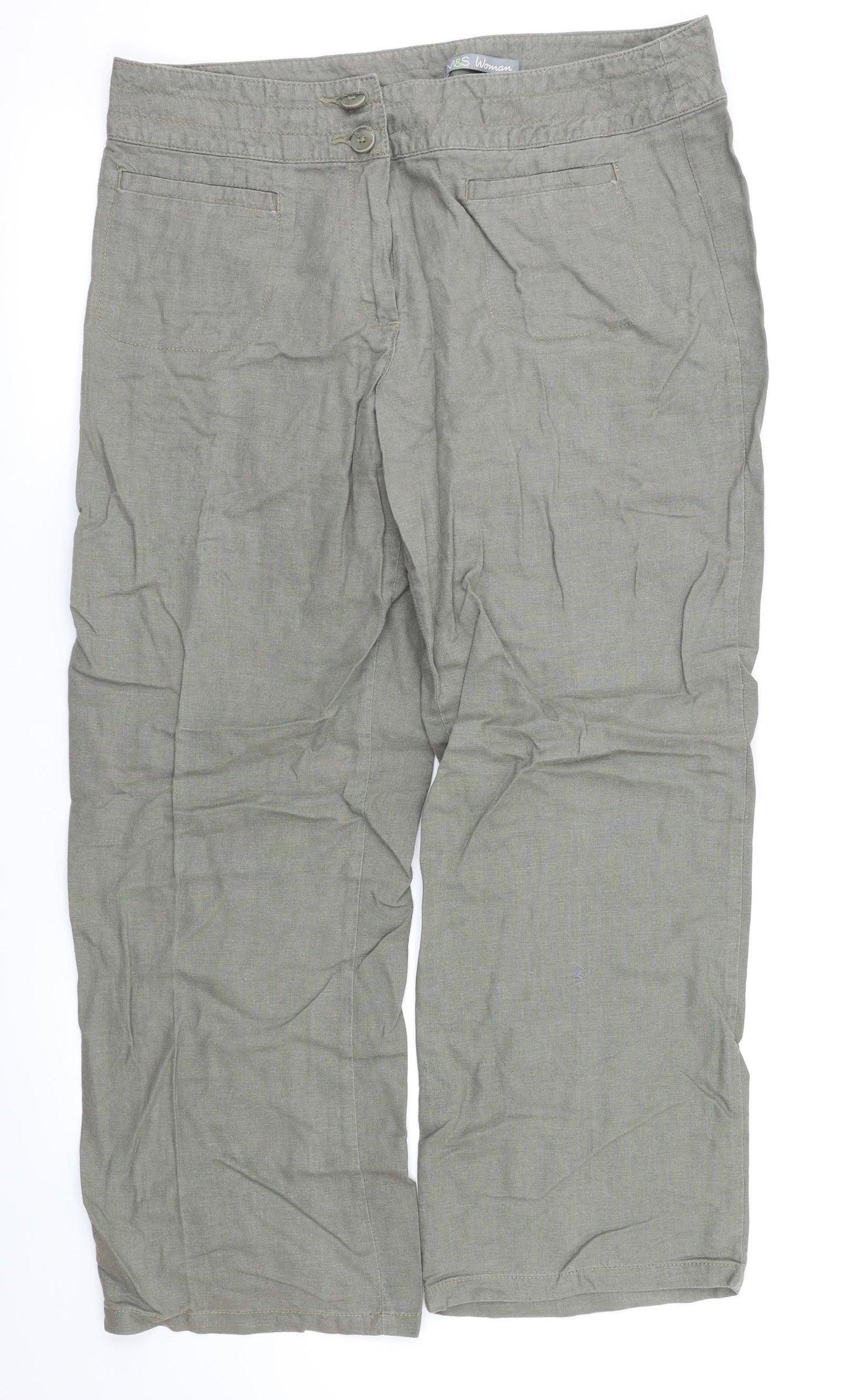 M&S  Womens Grey   Trousers  Size 14 L26 in