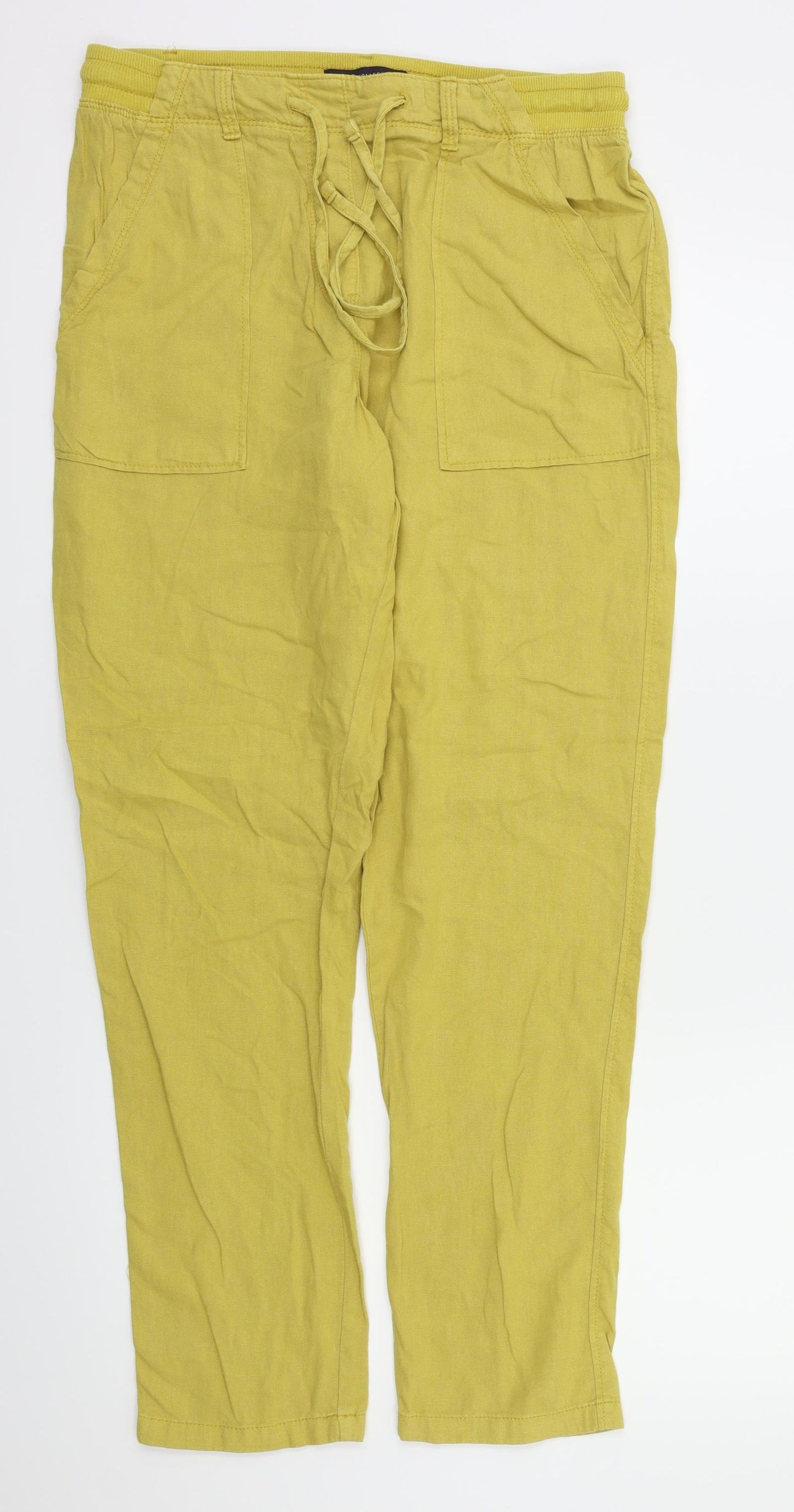 M&S  Womens Yellow   Trousers  Size 8 L29 in
