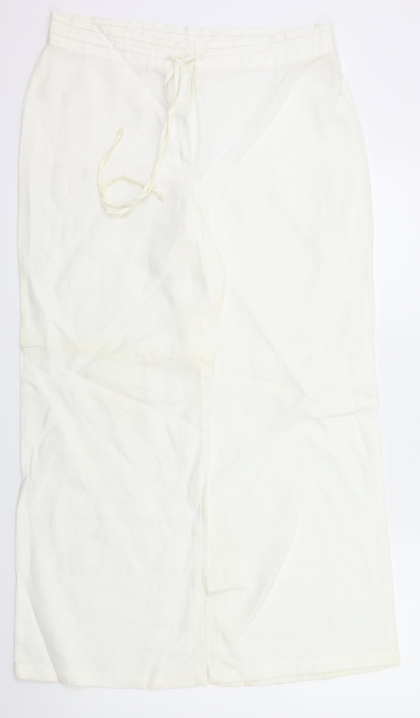 M&S  Womens Ivory   Trousers  Size 10 L27 in