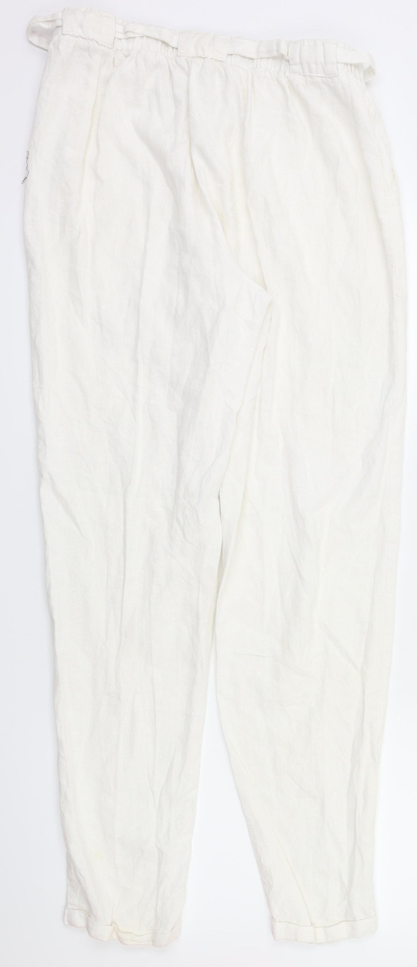 Primark Womens White   Jogger Trousers Size 14 L30 in - Stretch waistband