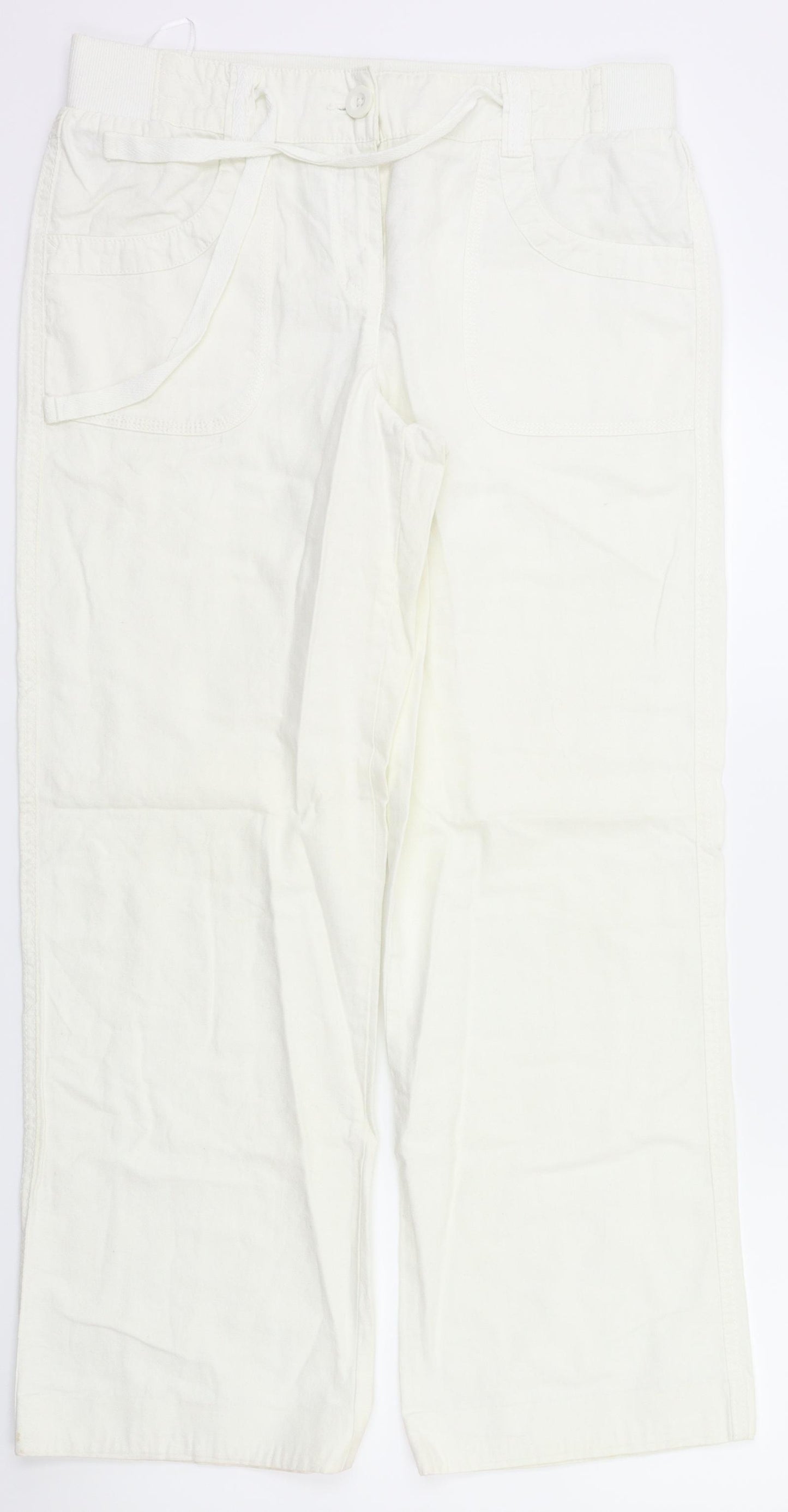 George Womens White   Trousers  Size 12 L28 in - Stretch waistband