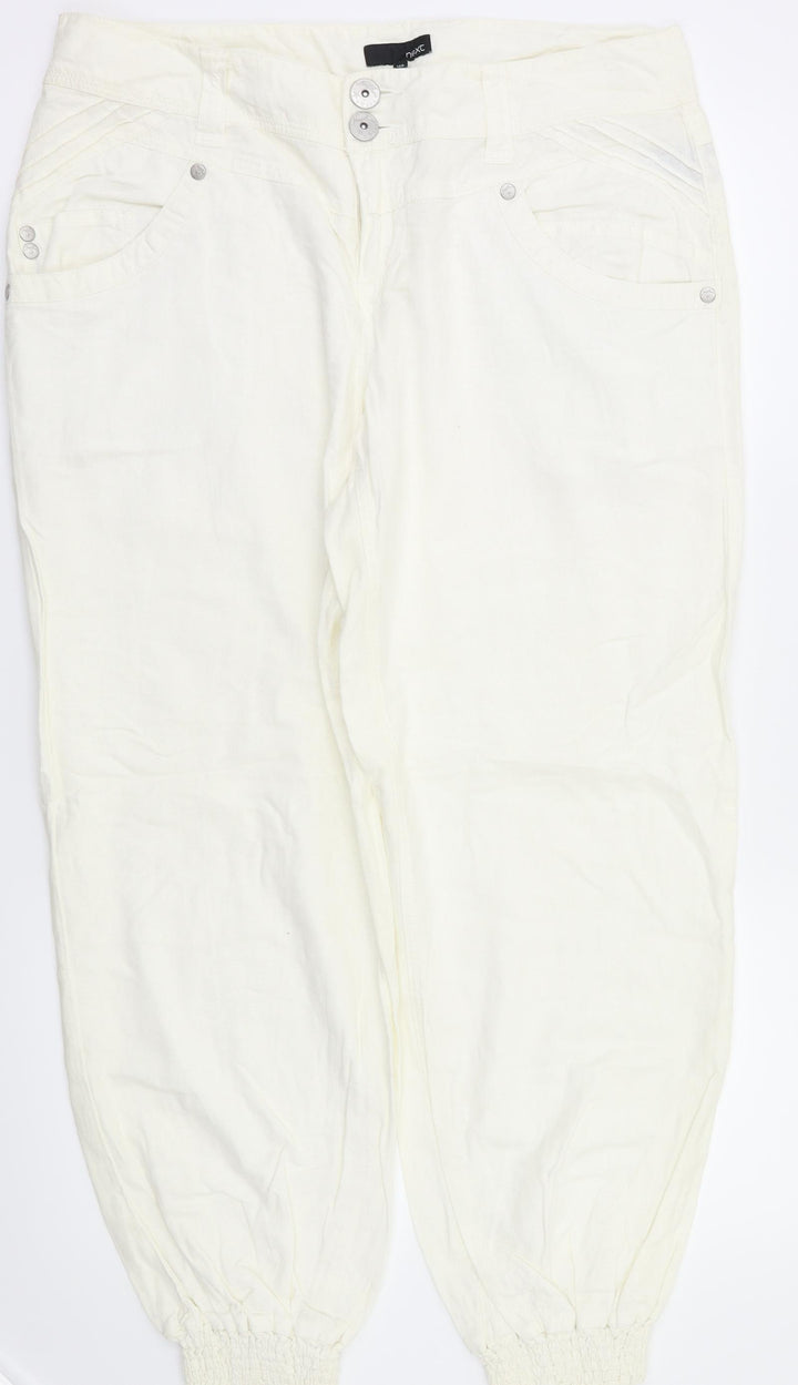 NEXT Womens White Sweatpants Trousers Size 14 L29 in