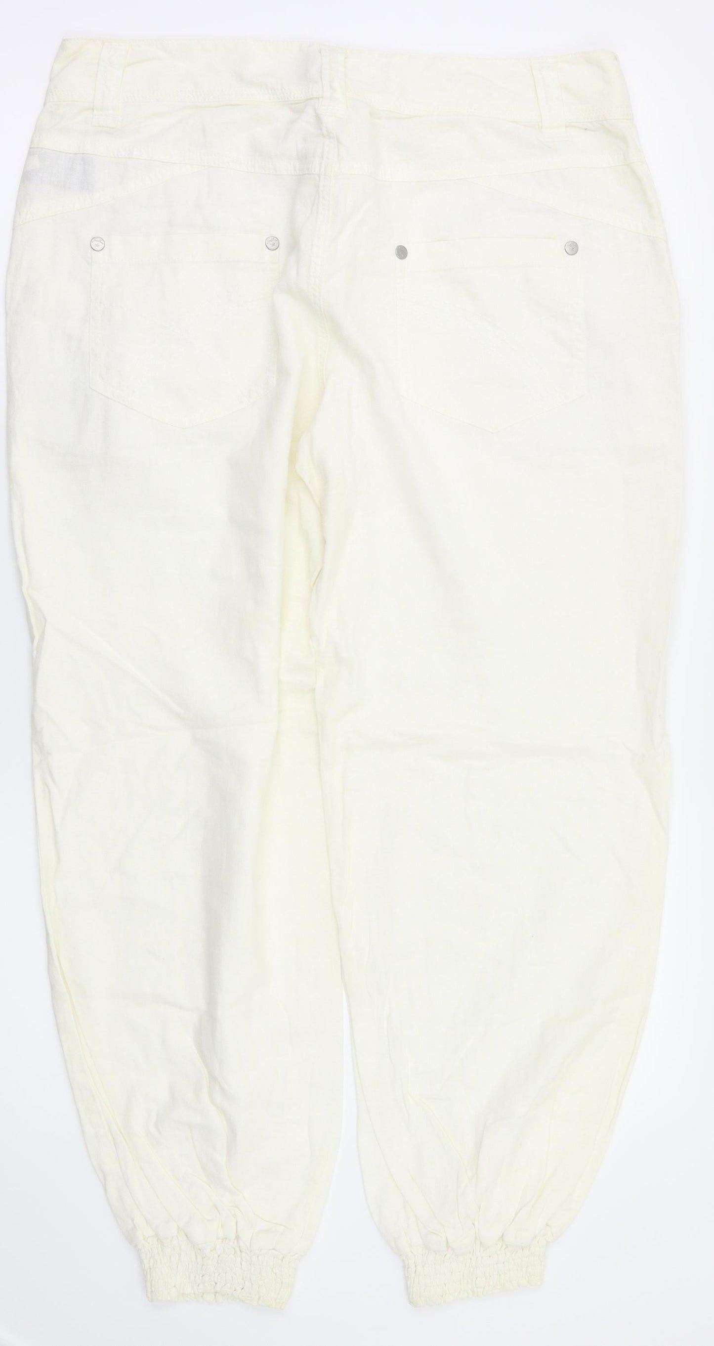 NEXT Womens White   Sweatpants Trousers Size 14 L29 in