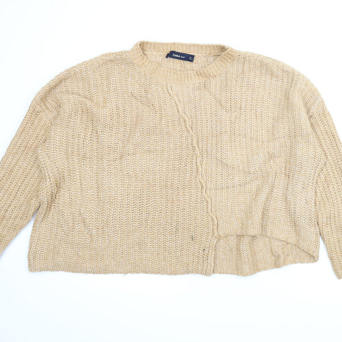 Zara Womens Orange   Pullover Jumper Size L