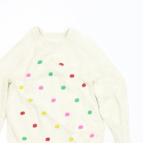 Gap Girls Ivory   Jumper Dress  Size 2 Years  - Colourful bobbles