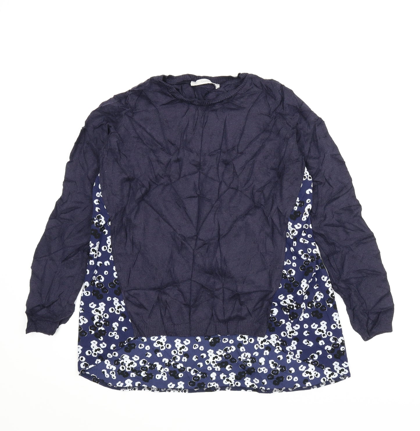 George Womens Blue Floral  Pullover Jumper Size 12