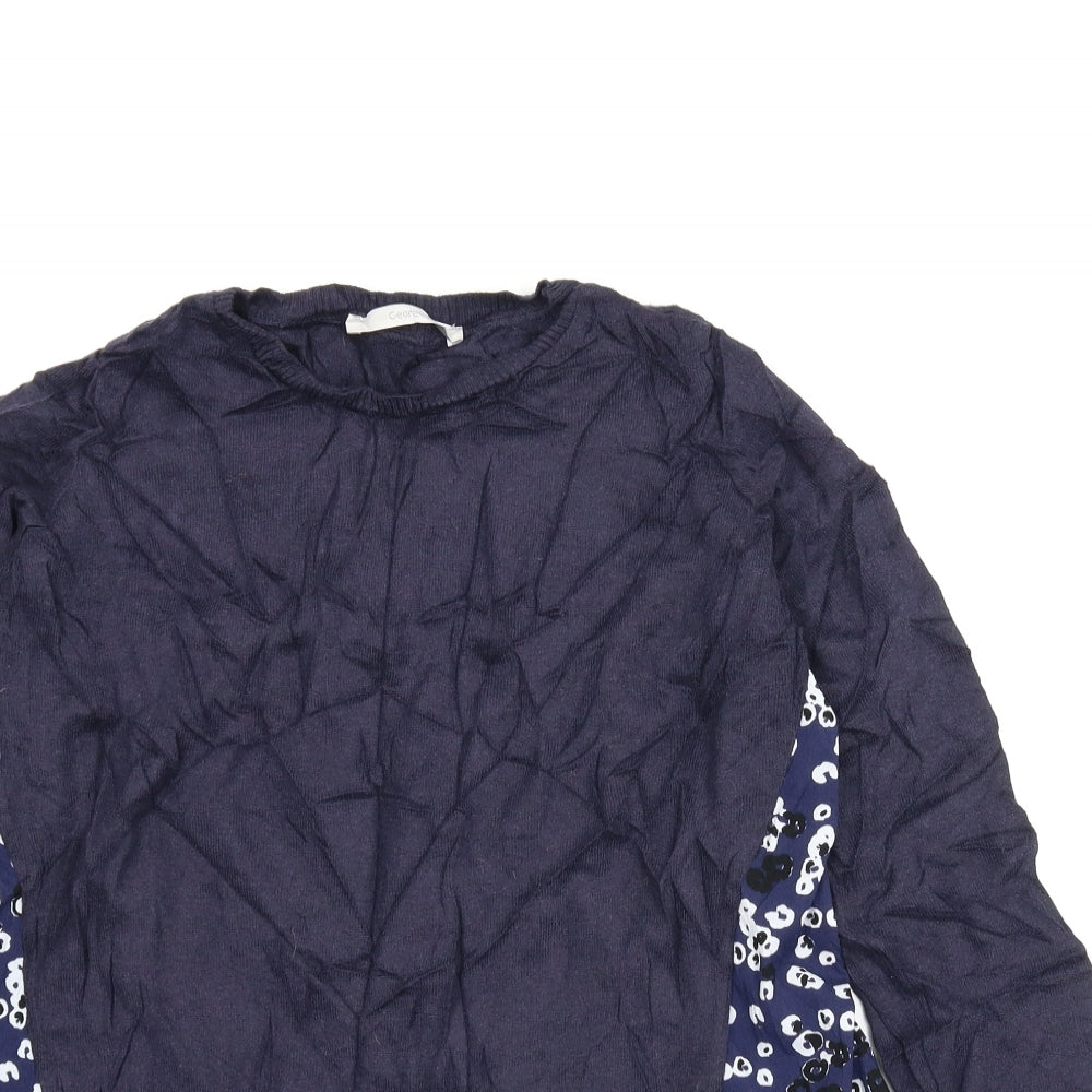 George Womens Blue Floral  Pullover Jumper Size 12