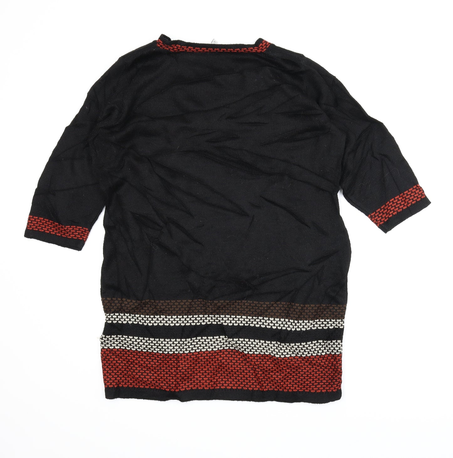 Peacocks Womens Black Striped  Tunic Jumper Size 18