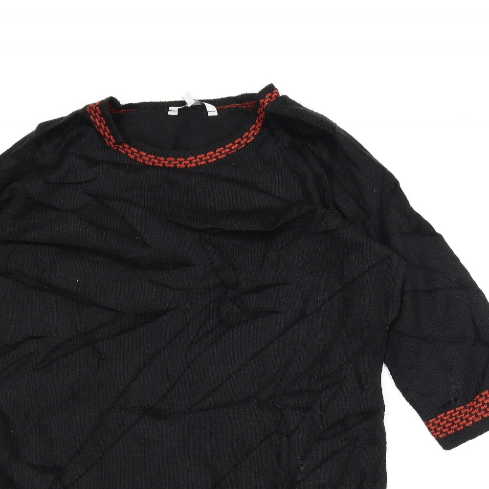 Peacocks Womens Black Striped  Tunic Jumper Size 18