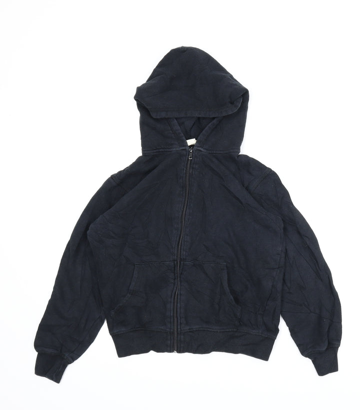 H&M Boys Black   Full Zip Hoodie Size 10-11 Years