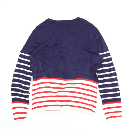 Preworn Womens Blue Striped  Pullover Jumper Size M