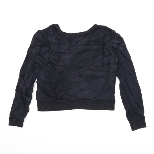 M&Co Girls Black   Pullover Sweatshirt Size 9-10 Years