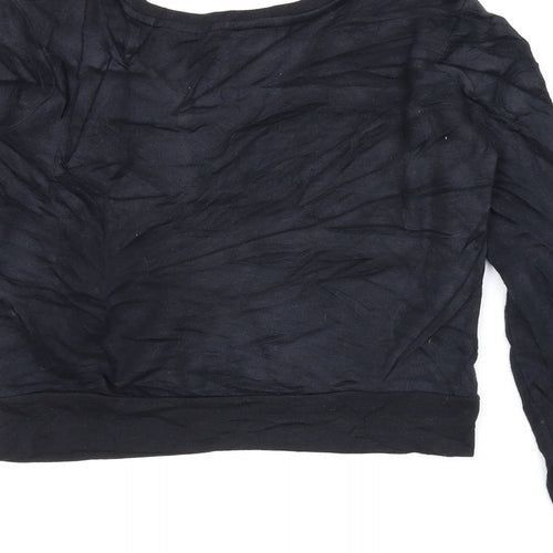M&Co Girls Black   Pullover Sweatshirt Size 9-10 Years