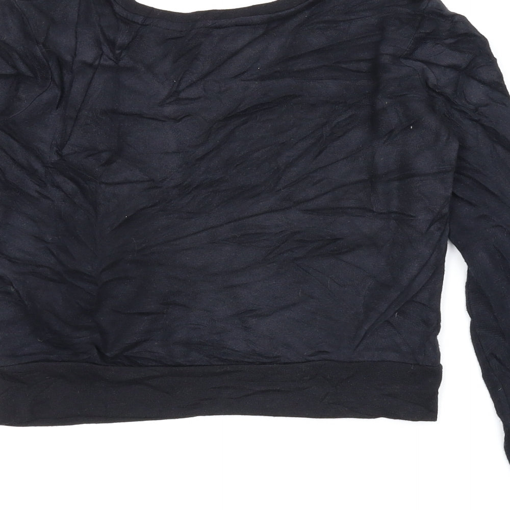 M&Co Girls Black   Pullover Sweatshirt Size 9-10 Years