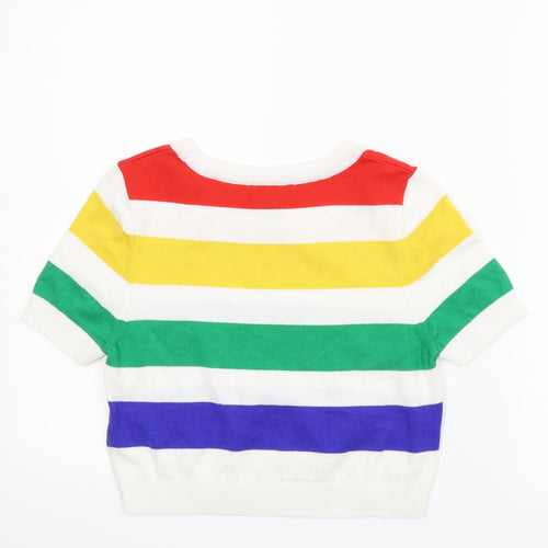 New Look Womens Multicoloured Striped  Pullover Jumper Size 10  - Cropped