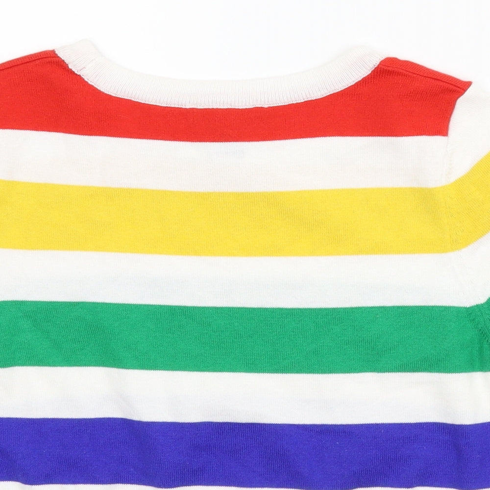 New Look Womens Multicoloured Striped  Pullover Jumper Size 10  - Cropped