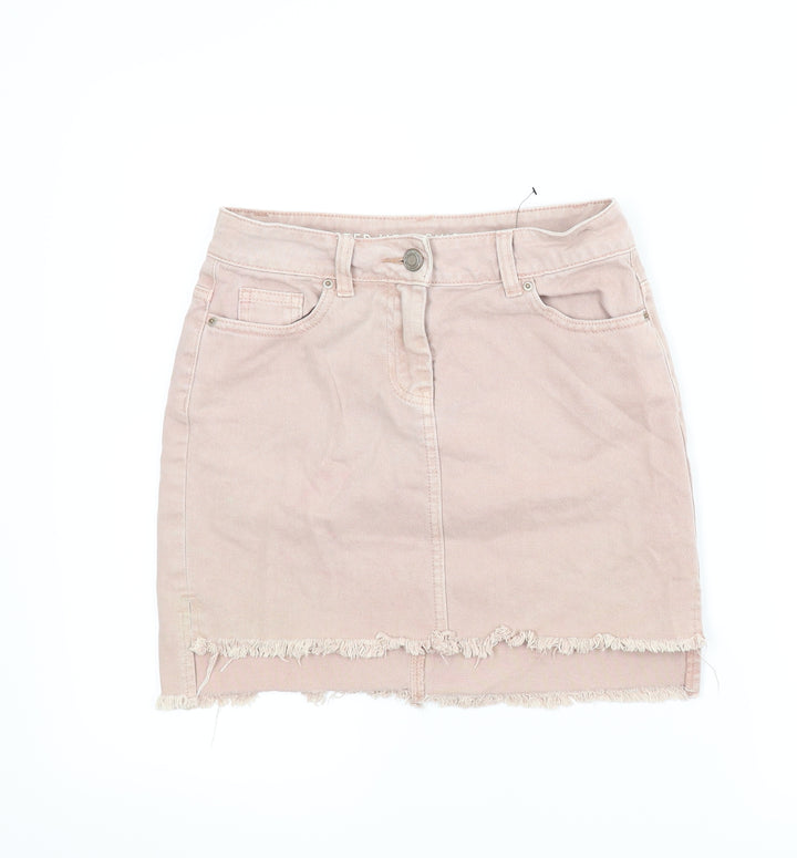 NEXT Womens Pink Denim A-Line Skirt Size 6