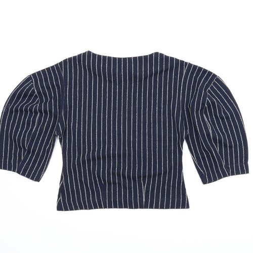 NEXT Womens Blue Striped  Basic Blouse Size 6