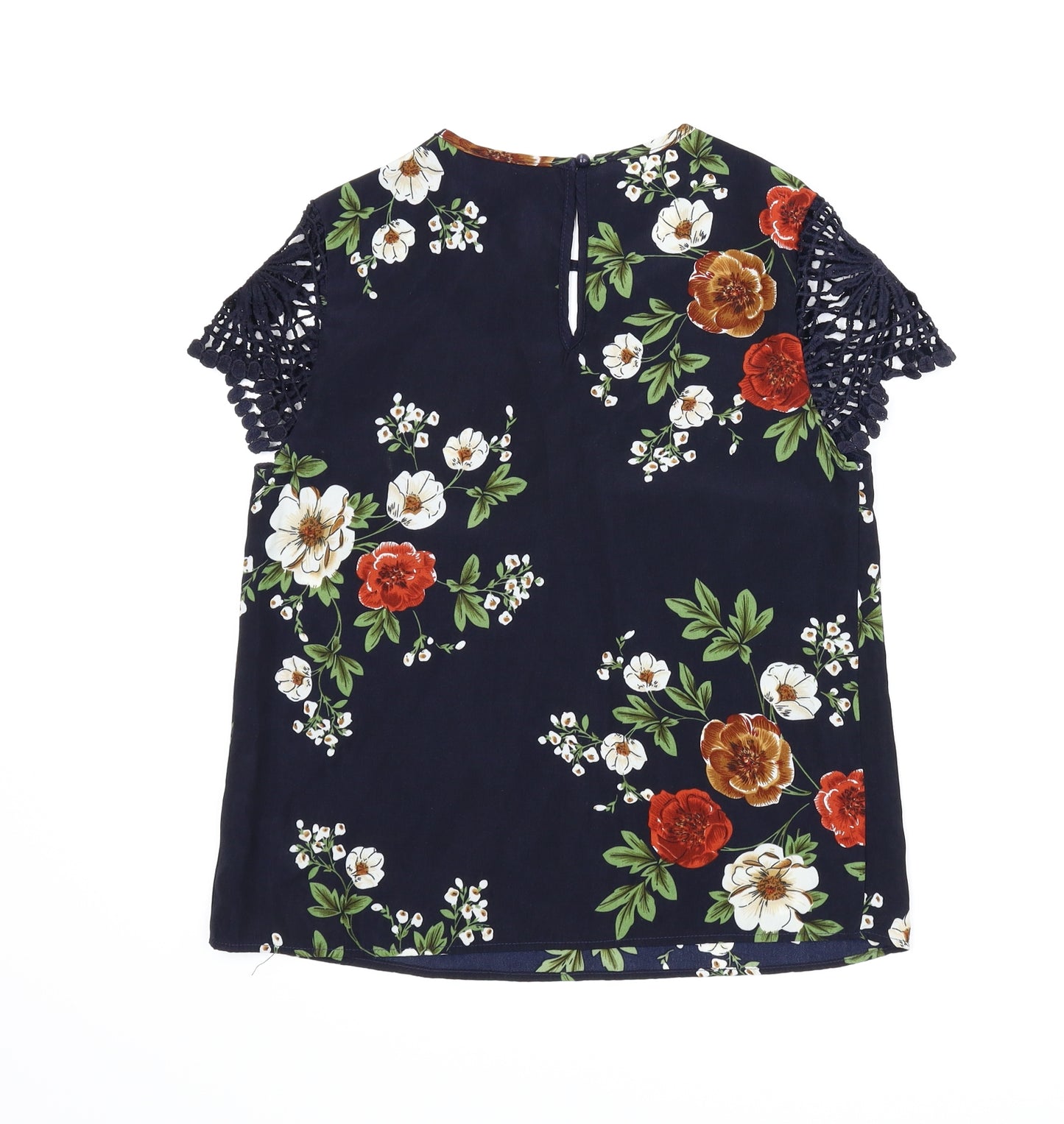SheIn Womens Blue Floral  Basic Blouse Size XS