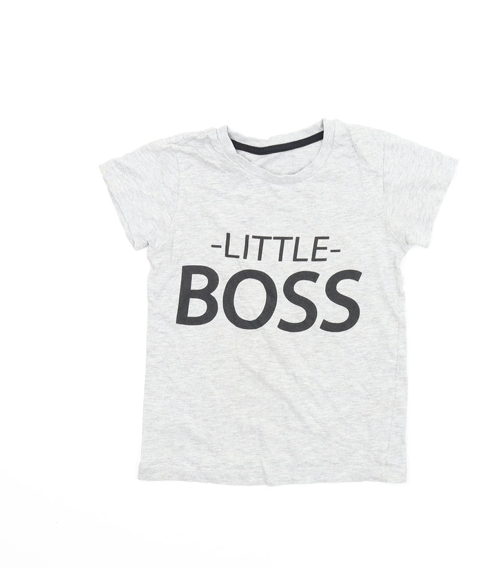 Matalan Boys Grey Basic T-Shirt Size 5-6 Years