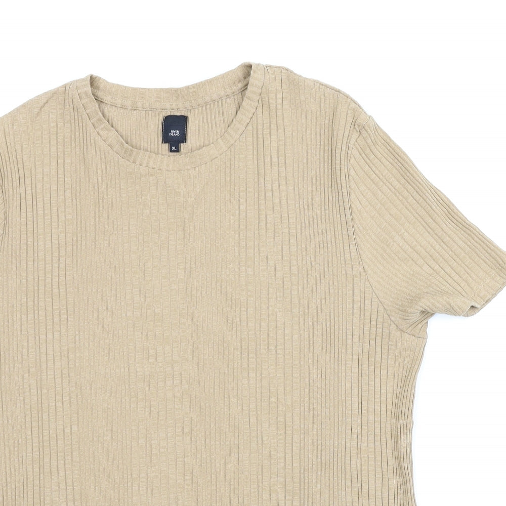 River Island Mens Beige    T-Shirt Size XL
