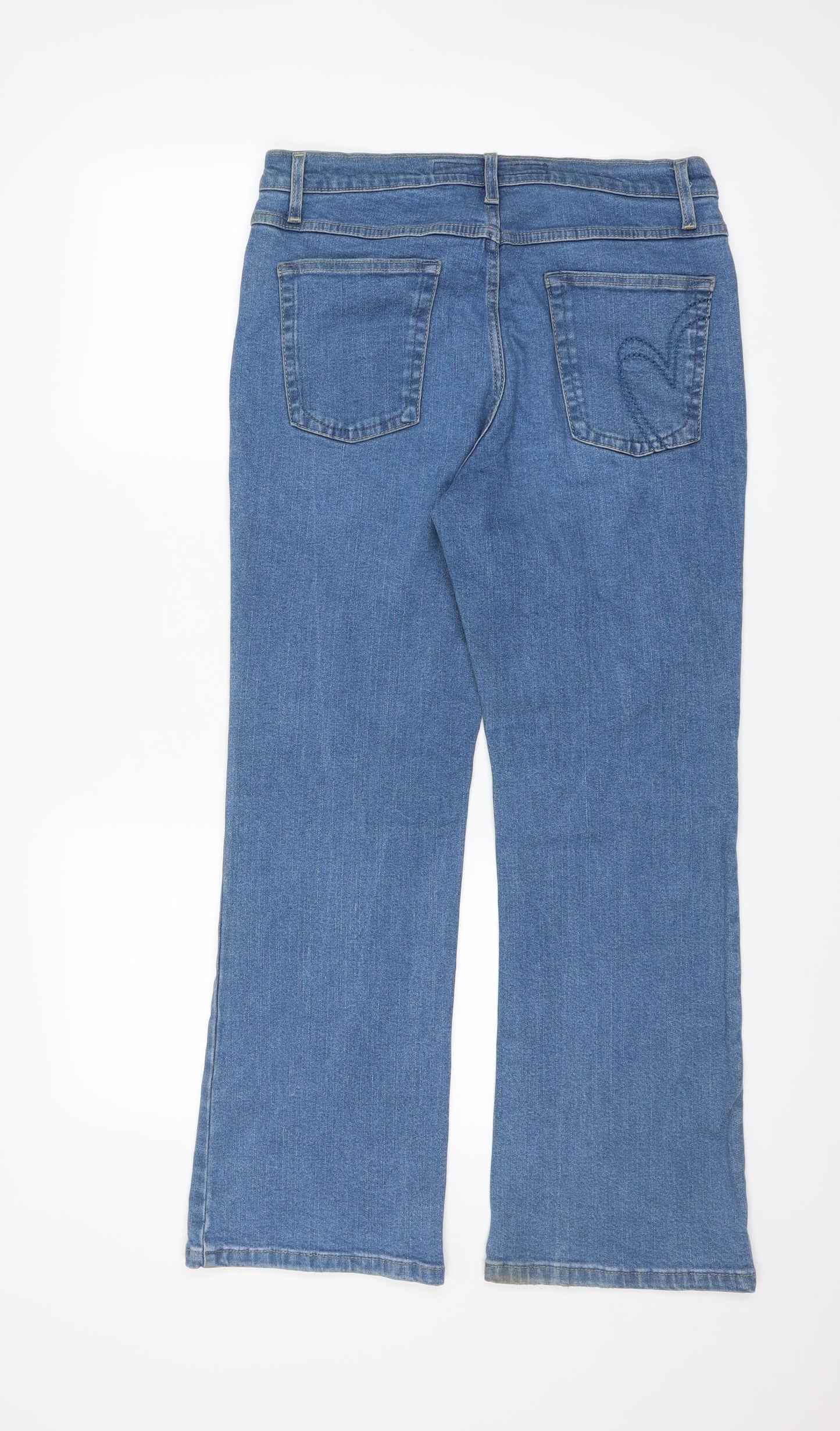 Marks and Spencer Womens Blue   Straight Jeans Size 14 L28 in