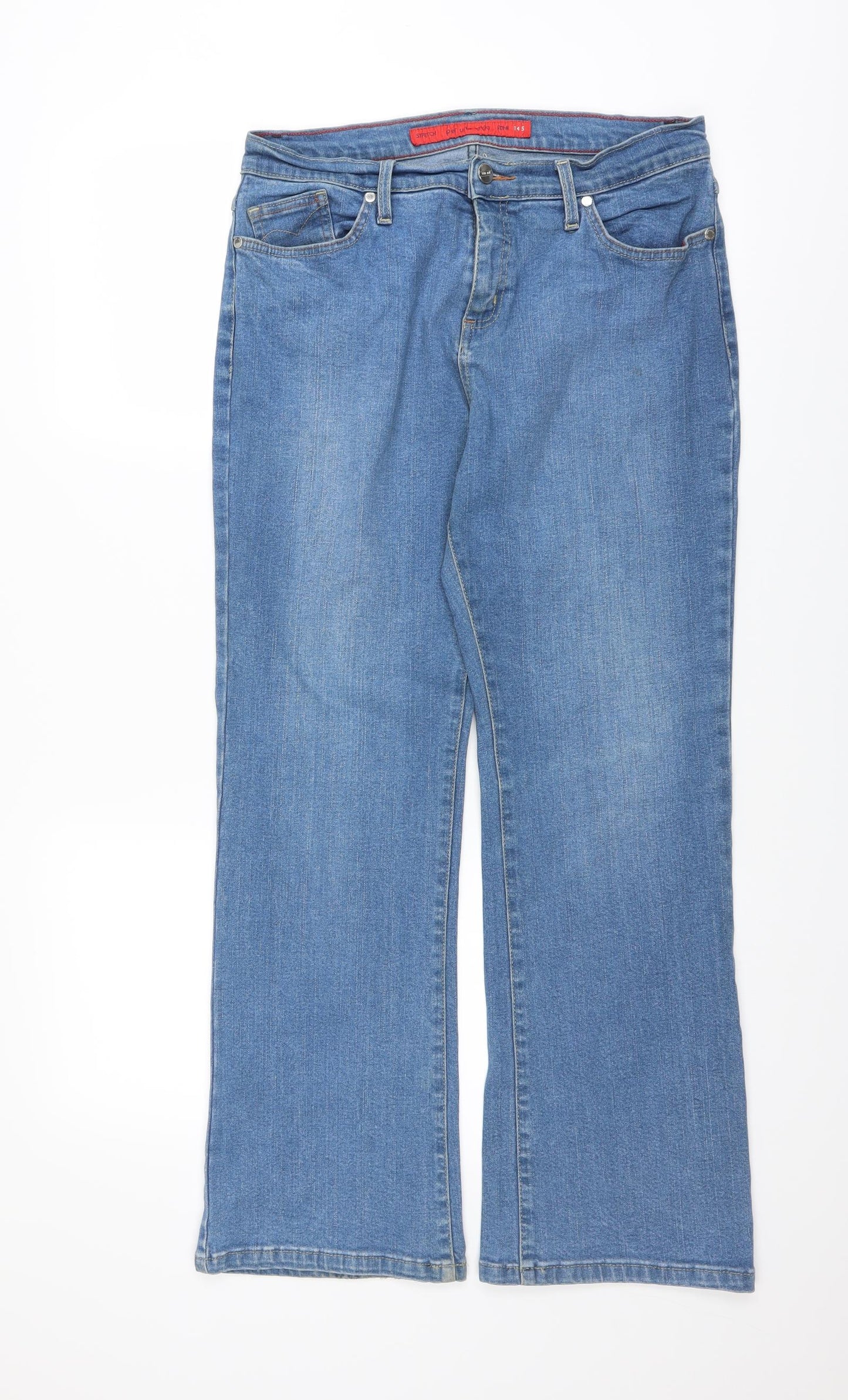 Marks and Spencer Womens Blue   Straight Jeans Size 14 L28 in