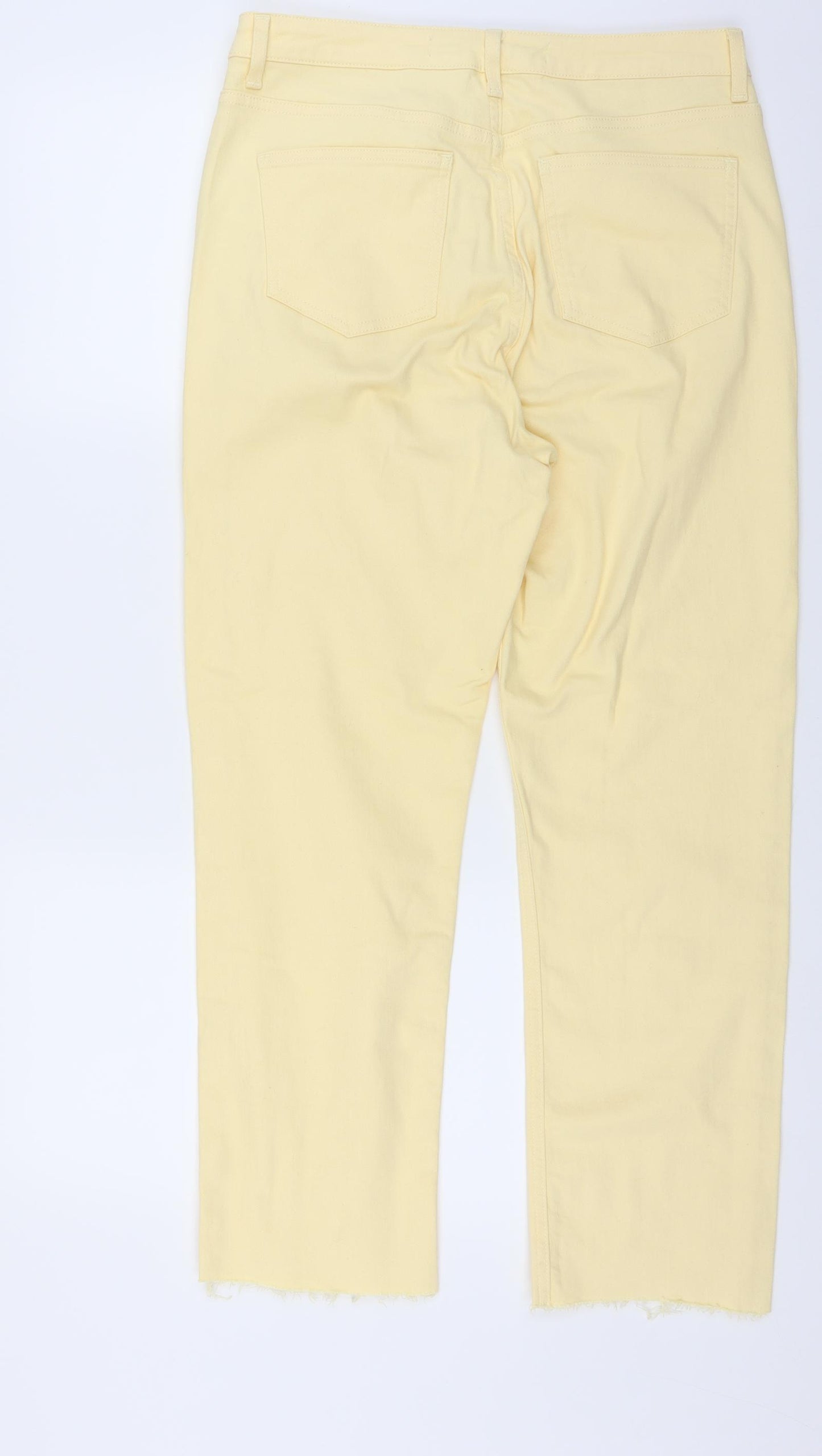 Primark Womens Yellow  Denim Straight Jeans Size 14 L26 in - Distressed hem
