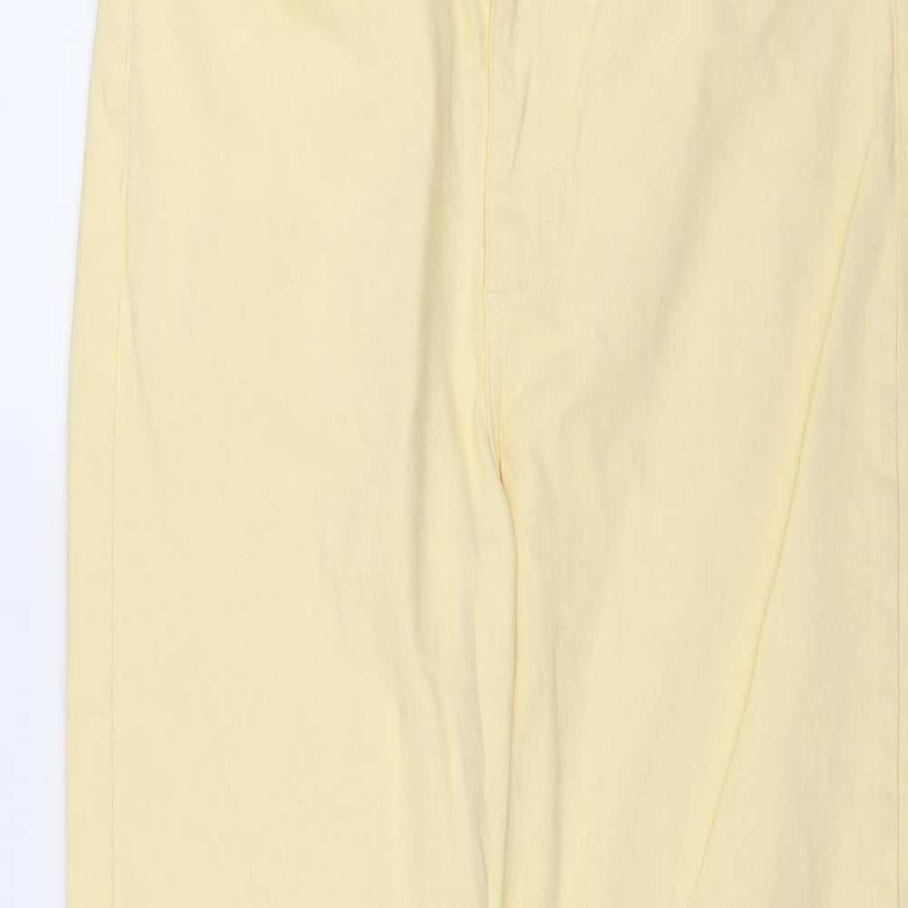 Primark Womens Yellow  Denim Straight Jeans Size 14 L26 in - Distressed hem
