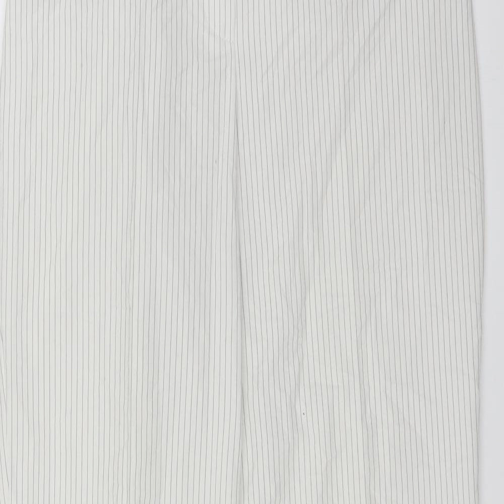 Apart Womens White Striped  Trousers  Size 10 L29 in