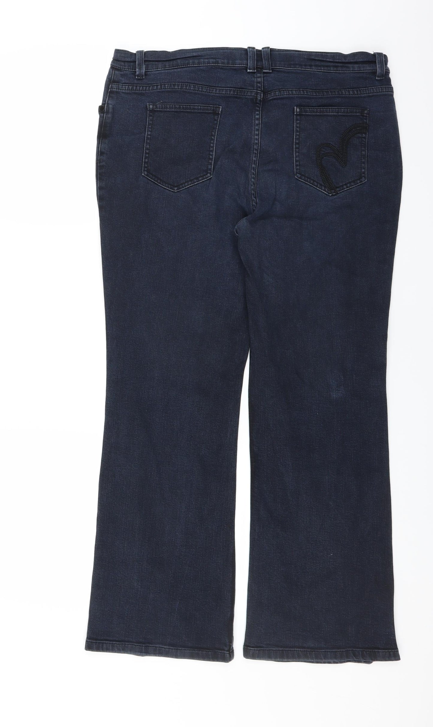 Marks and Spencer Womens Black  Denim Straight Jeans Size 14 L27 in