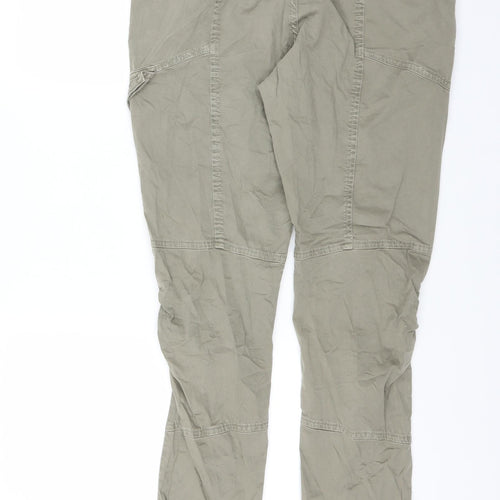 Black Womens Green   Cargo Trousers Size 31 in L27 in - ruched detail on legs