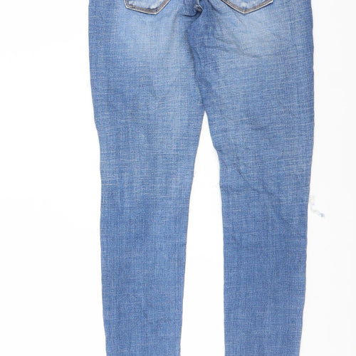 Preworn Womens Blue  Denim Skinny Jeans Size 25 in L28 in - Distressed