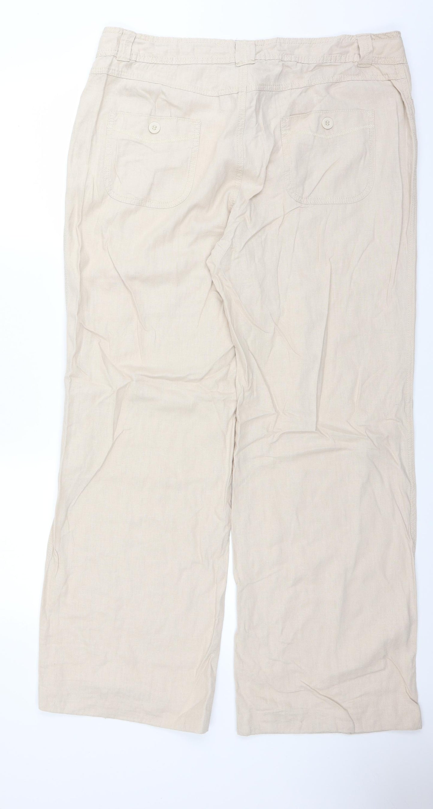 Marks and Spencer Womens Beige   Trousers  Size 18 L31 in - long Leg