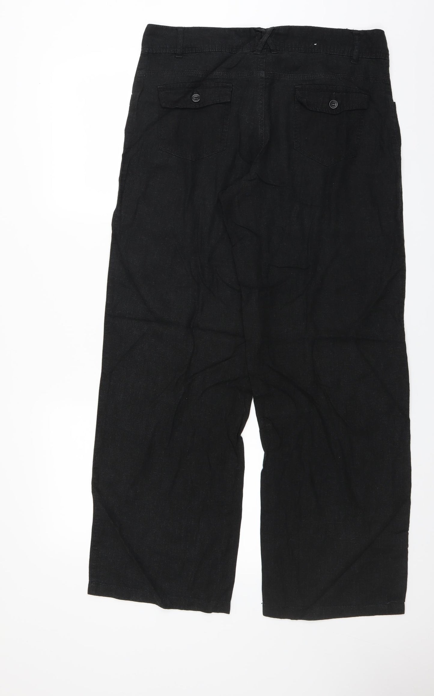 Peacocks Womens Black   Trousers  Size 12 L30 in
