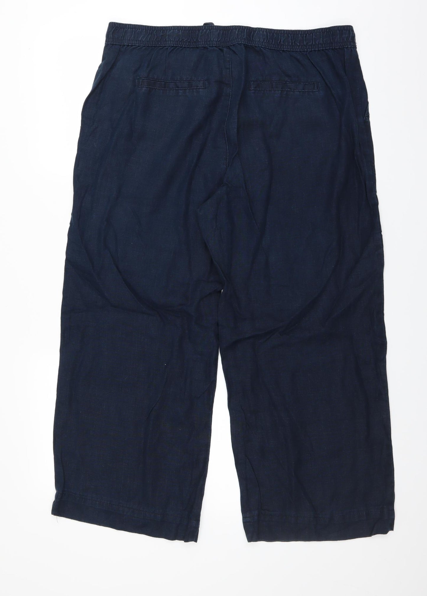 Marks and Spencer Womens Blue   Trousers  Size 16 L24 in - cropped wide leg