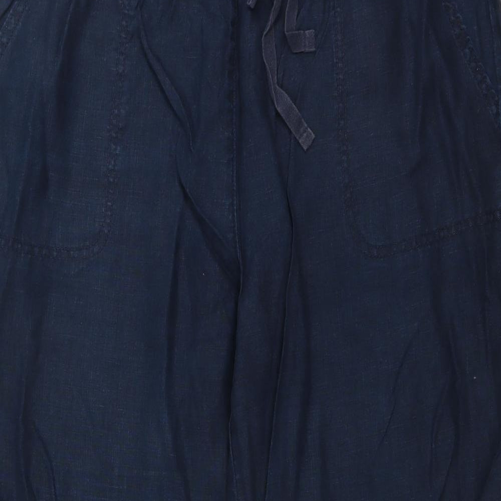 Marks and Spencer Womens Blue   Trousers  Size 16 L24 in - cropped wide leg