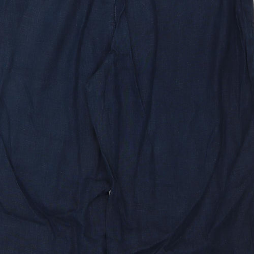 Marks and Spencer Womens Blue   Trousers  Size 16 L24 in - cropped wide leg