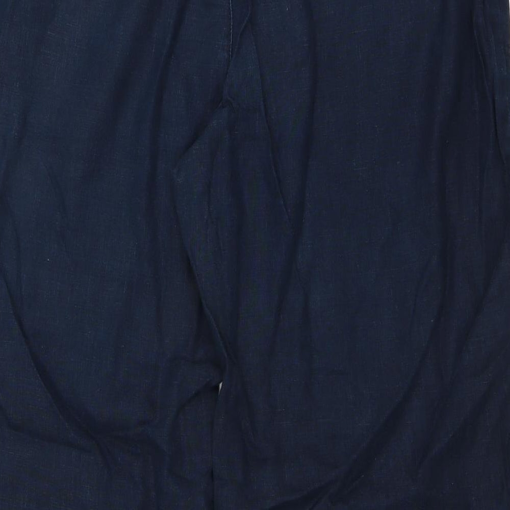 Marks and Spencer Womens Blue   Trousers  Size 16 L24 in - cropped wide leg