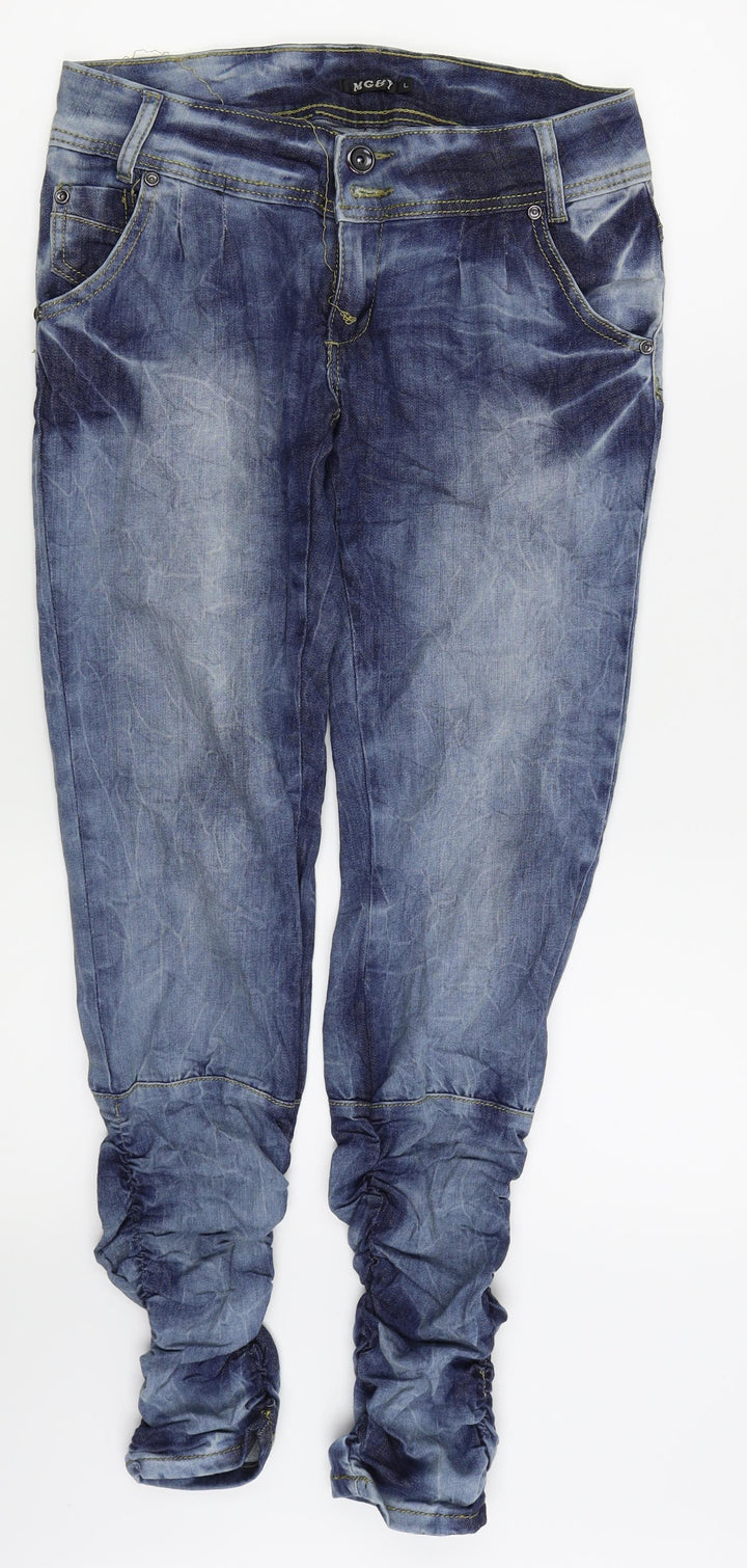 MGGY Womens Blue Skinny Jeans Size L L29 in