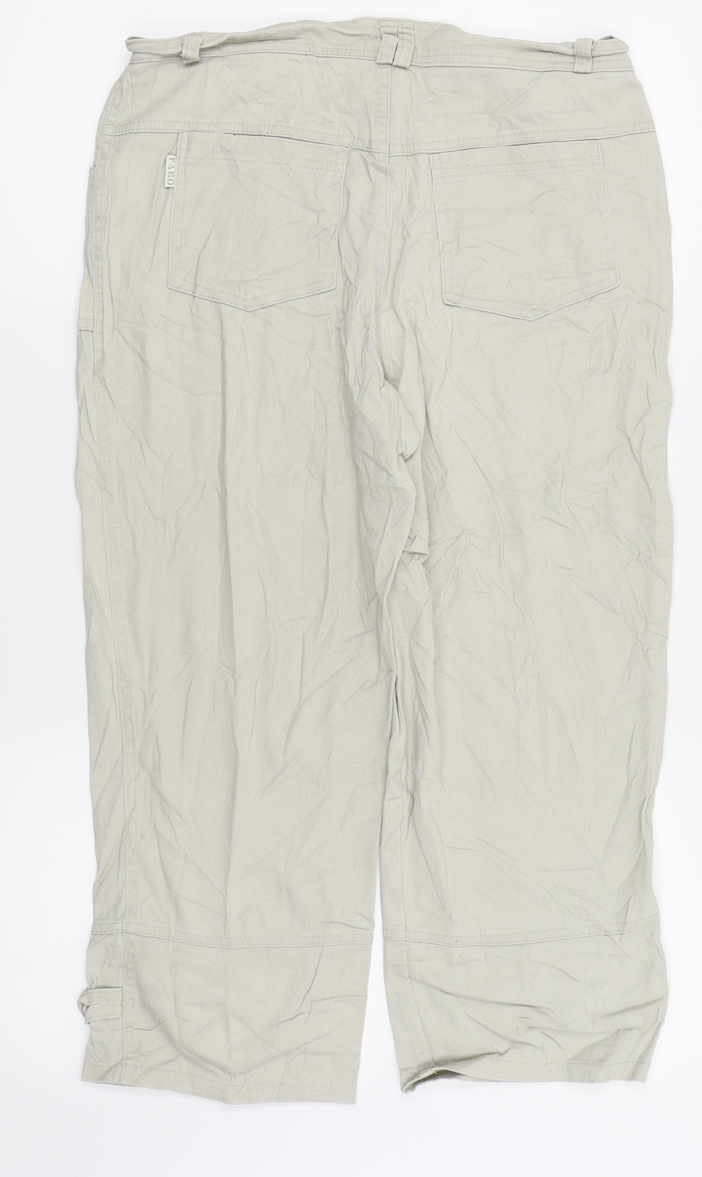 Fabo Womens Beige   Capri Trousers Size 14 L20.5 in