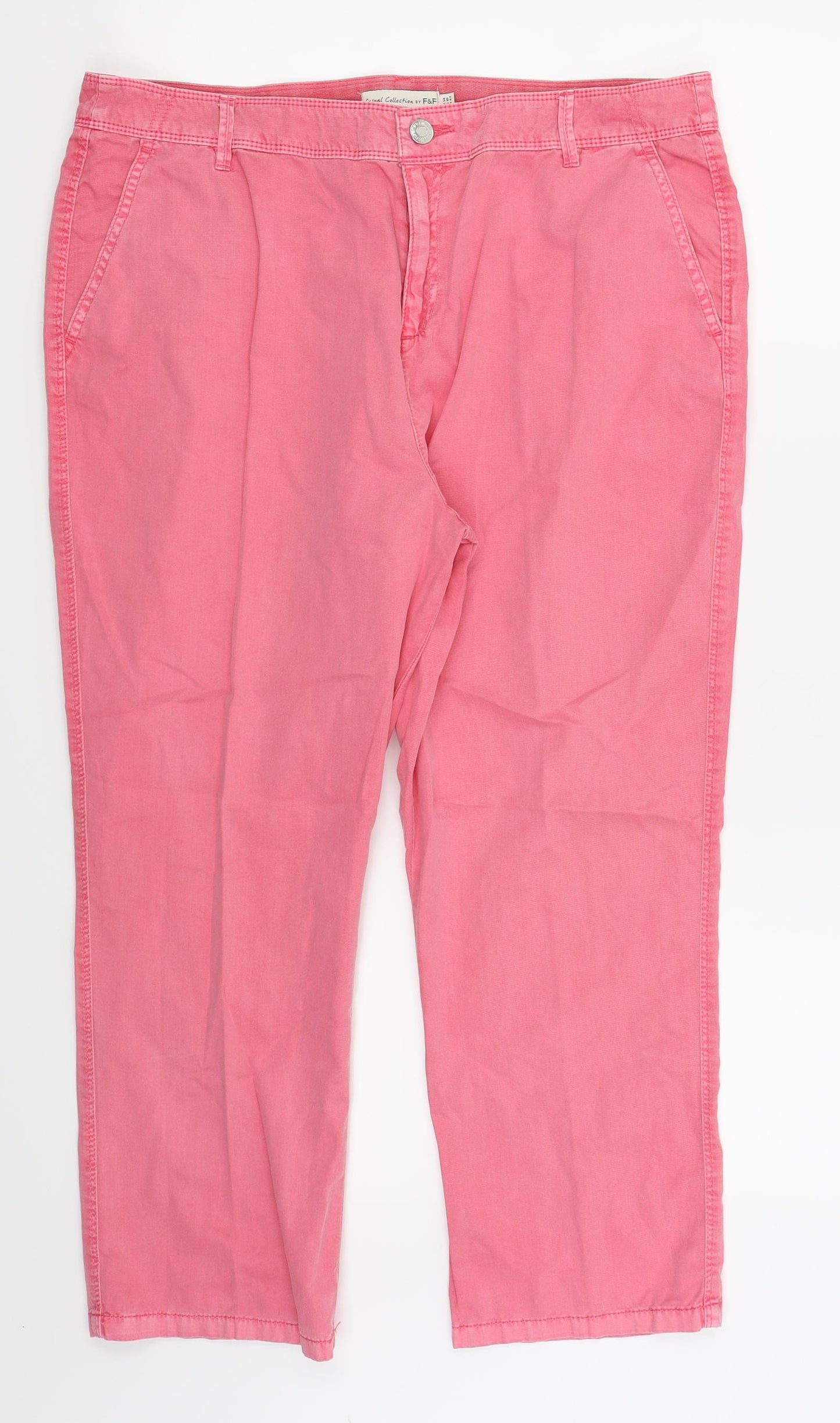 F&F Womens Pink   Capri Trousers Size 14 L23 in