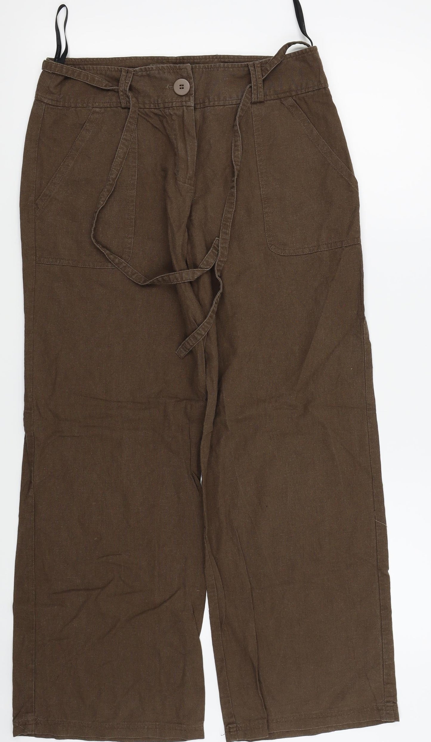 Dorothy Perkins Womens Brown Houndstooth  Trousers  Size 12 L25 in