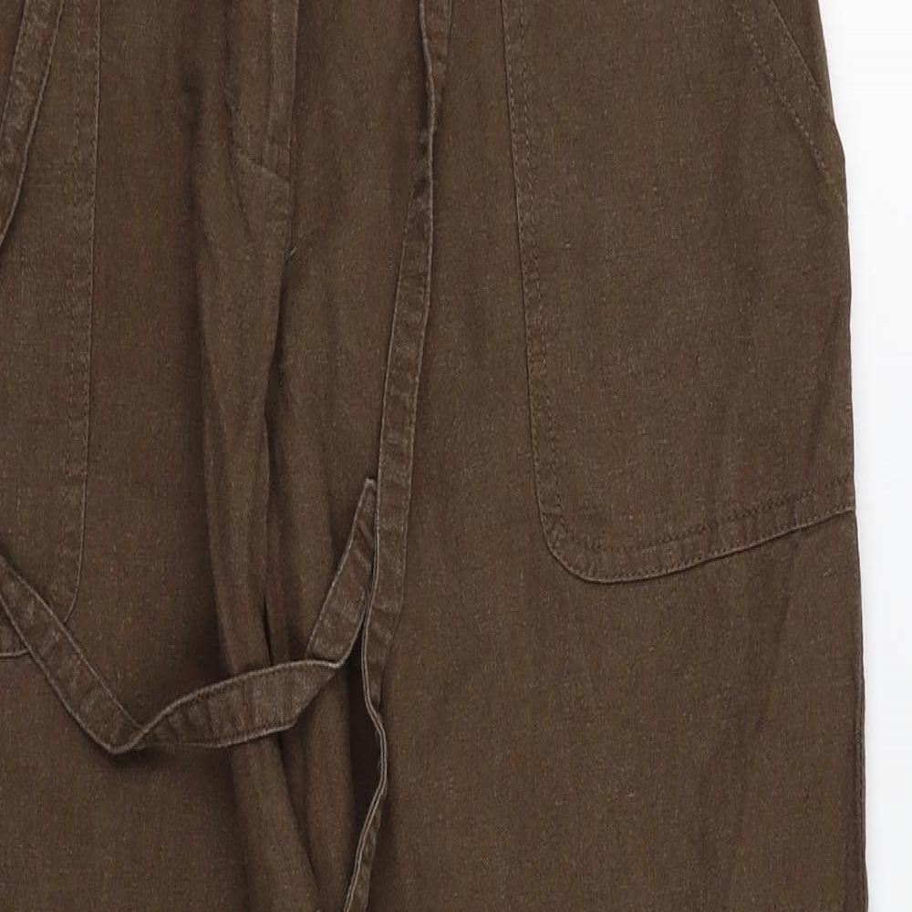Dorothy Perkins Womens Brown Houndstooth  Trousers  Size 12 L25 in