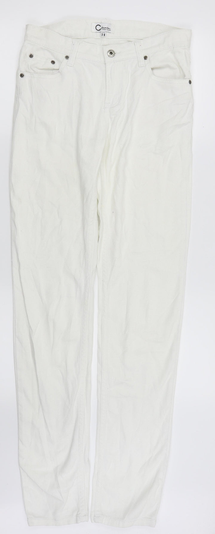 C DENIM Womens White Skinny Jeans Size 34 L33 in