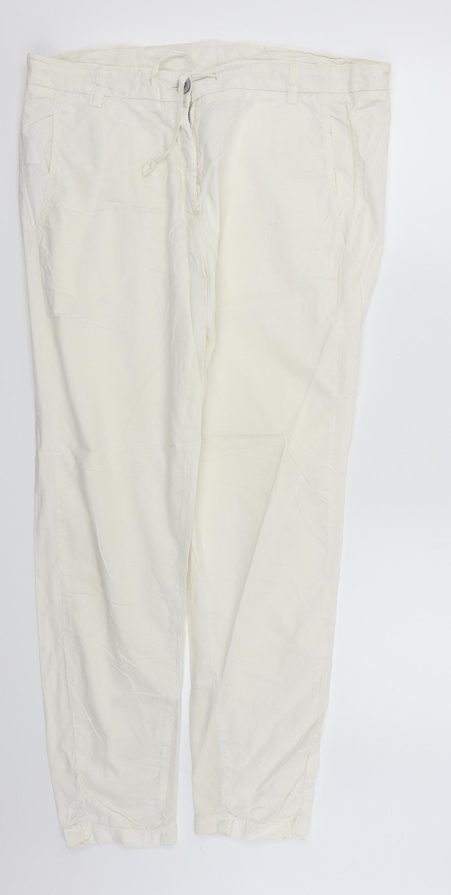 Stile Benetton Womens White   Trousers  Size 12 L26 in
