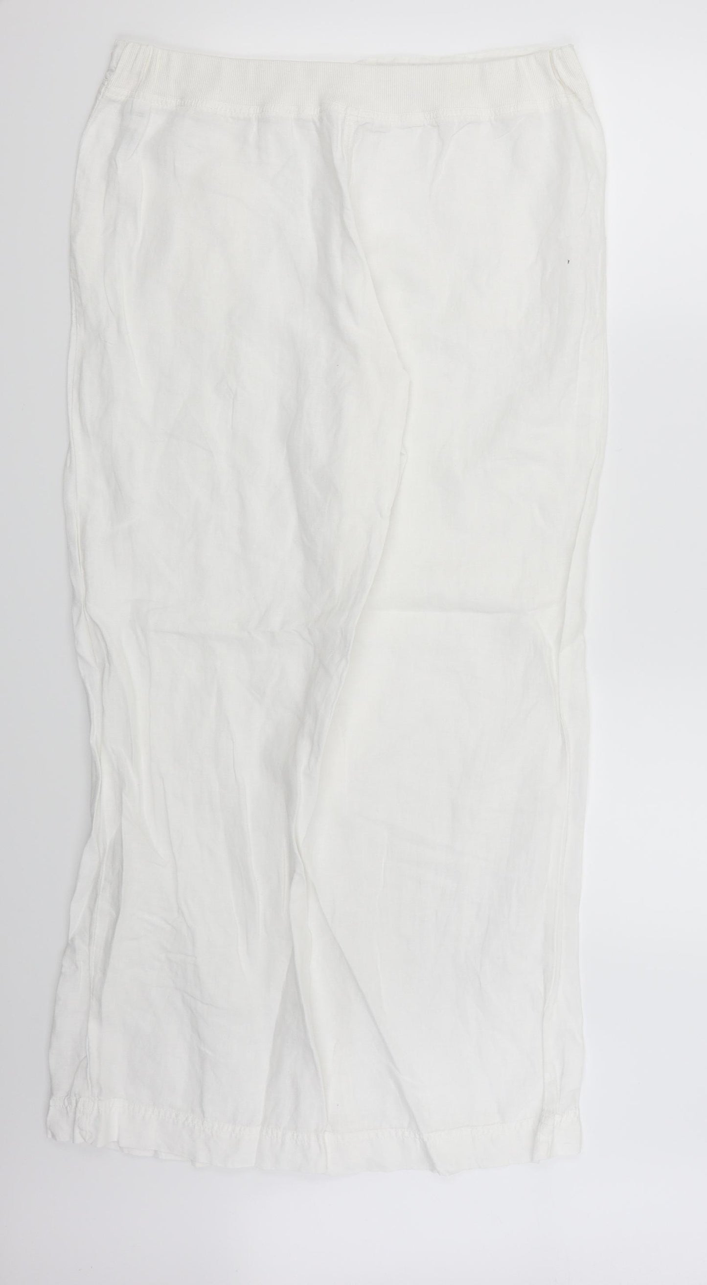 M&S Womens White   Trousers  Size 14 L27 in