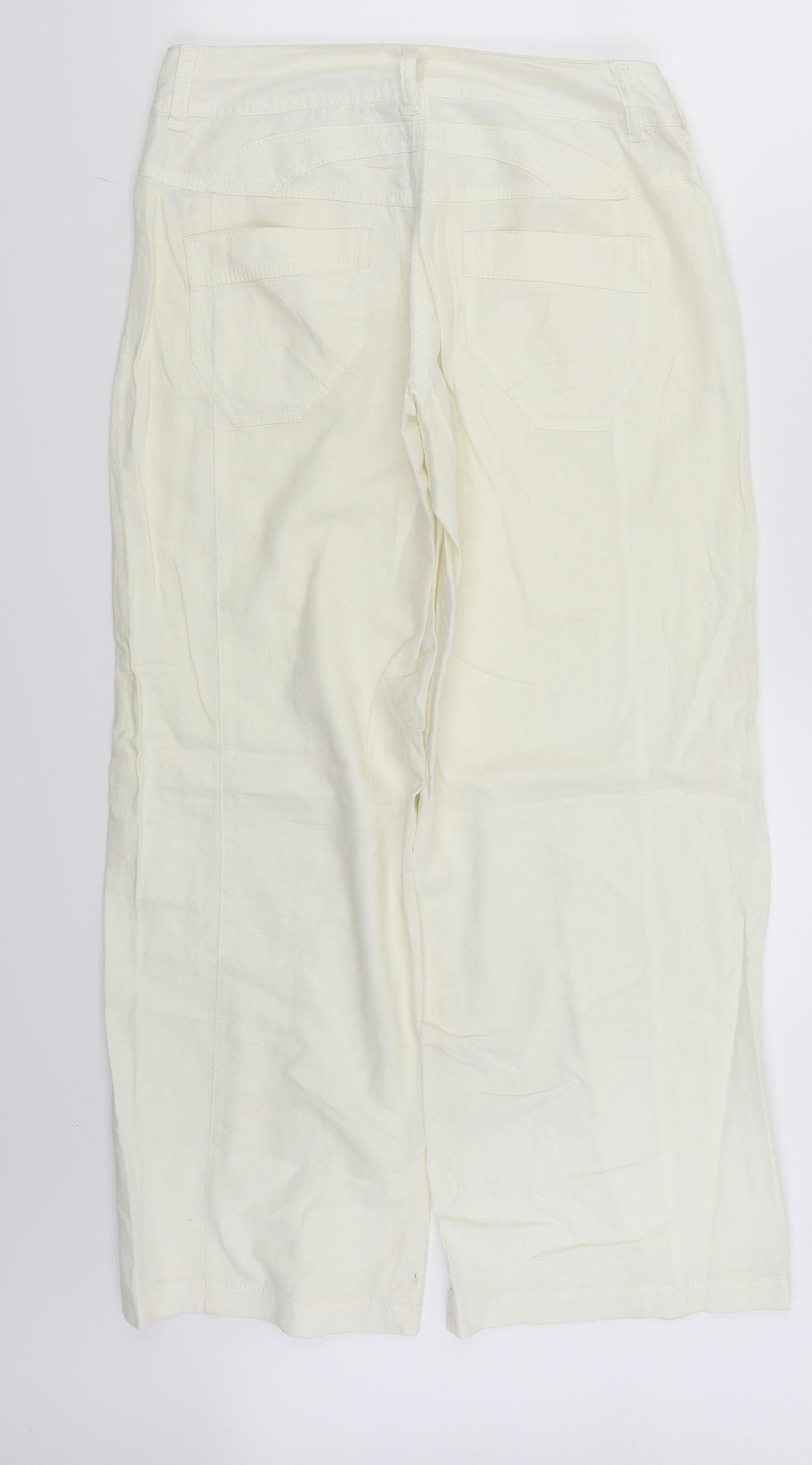 NEXT Womens White   Trousers  Size 8 L27 in