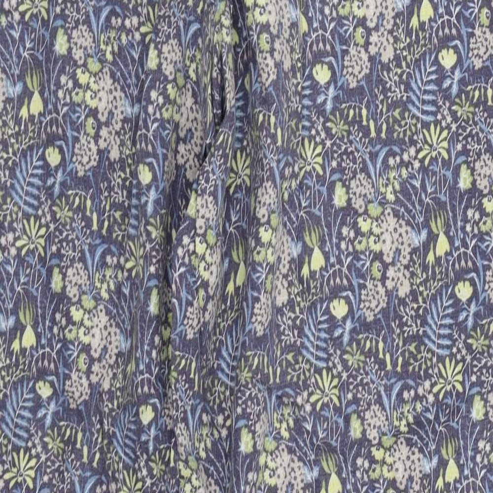 NEXT Womens Blue Floral  Chino Trousers Size 16 L28 in