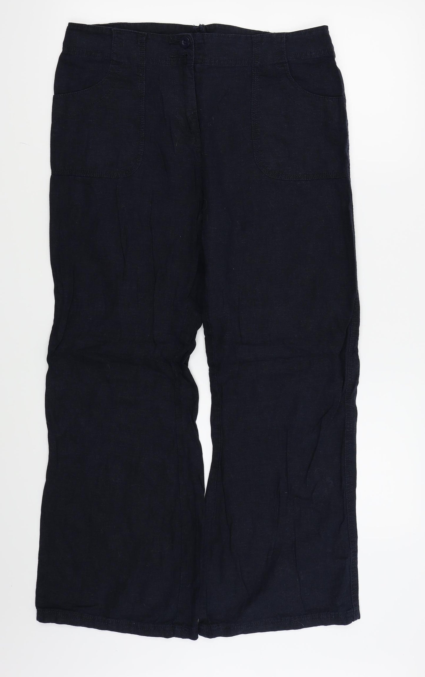 M&S Womens Black   Trousers  Size 14 L26 in